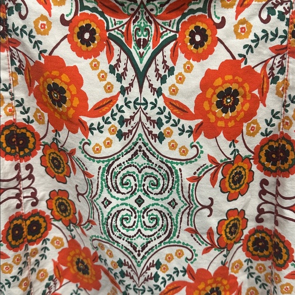 Anthropologie Cecily fit flare sweetheart neck floral orange midi dress small - Picture 9 of 11